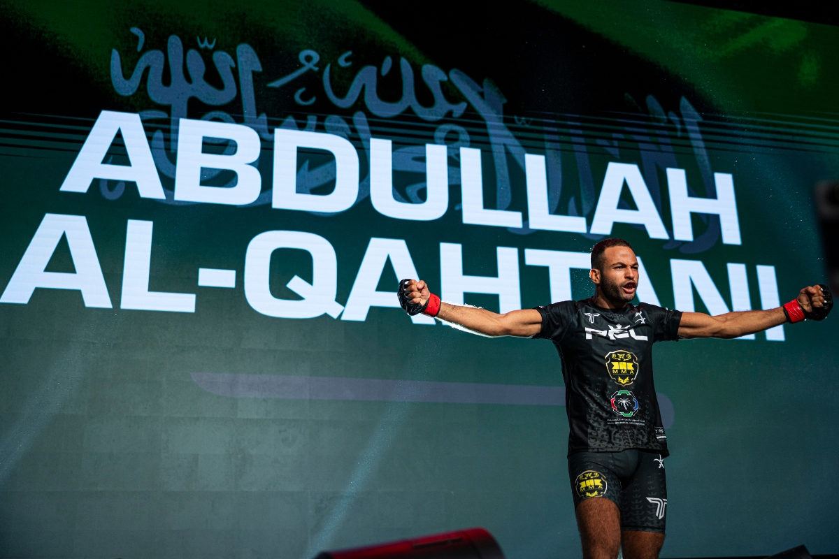 Saudi Arabia’s Abdullah Al-Qahtani will face Jordan’s Abdelrahman Alhyasat in the PFL MENA featherweight final on Nov. 29 in Riyadh. (PFL)