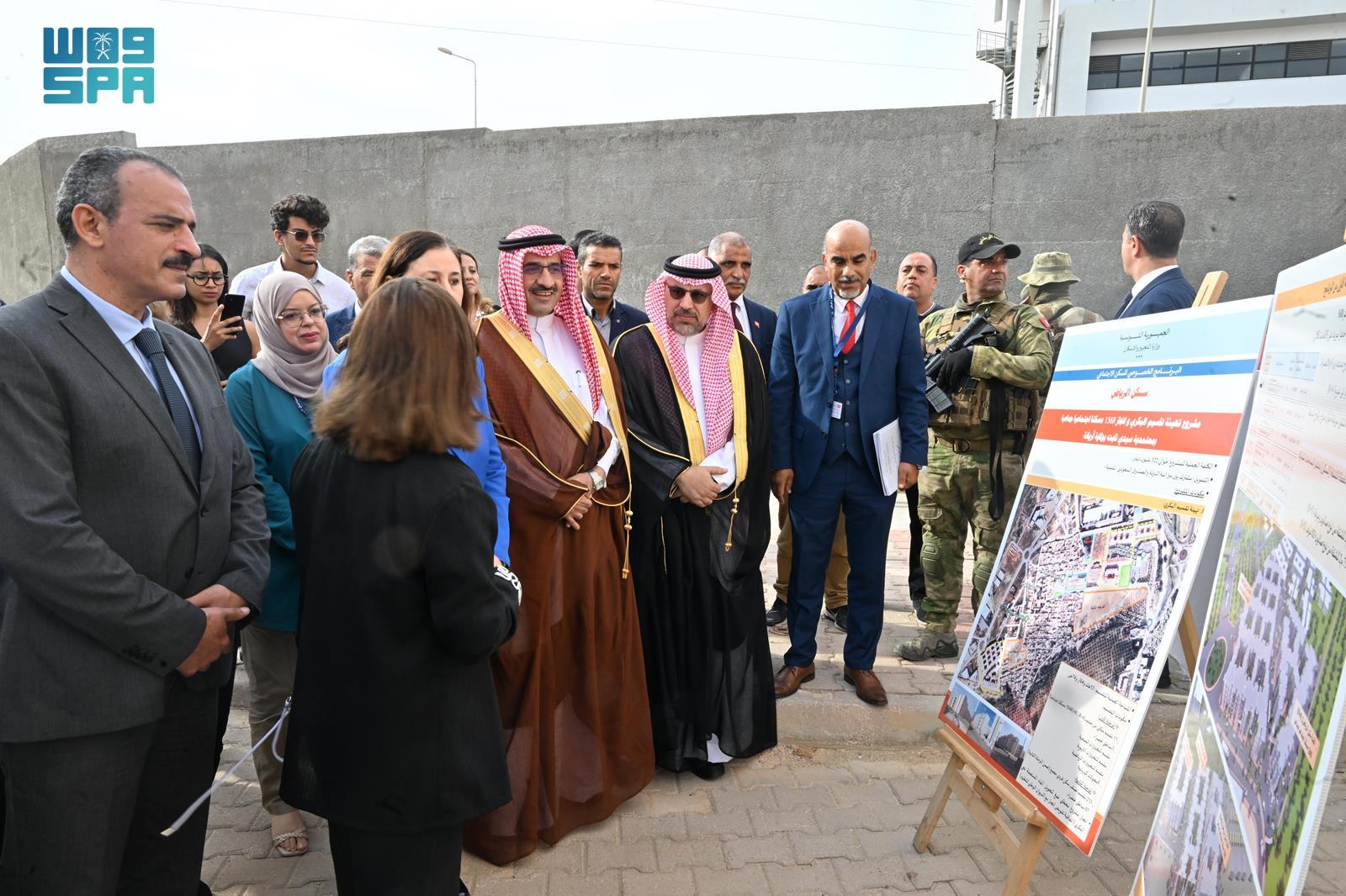 Saudi Arabia’s Ambassador to Tunisia Abdulaziz bin Ali Al-Saqr and Tunisian Minister for Equipment and Housing Sarra Zaafrani Zenzri have overseen the delivery of 1,568 housing units funded by the Saudi Fund for Development in Bakri city in the Ariana Governorate in northern Tunisia. (Supplied)