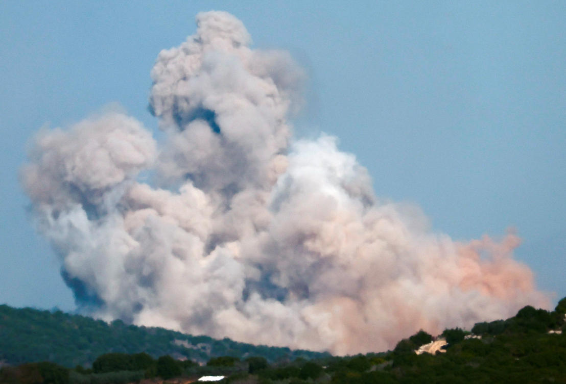 Smoke billows over southern Lebanon, amid ongoing hostilities between Hezbollah and Israeli forces, as seen from near Ein Ya’akov, northern Israel Oct. 24, 2024. (Reuters)