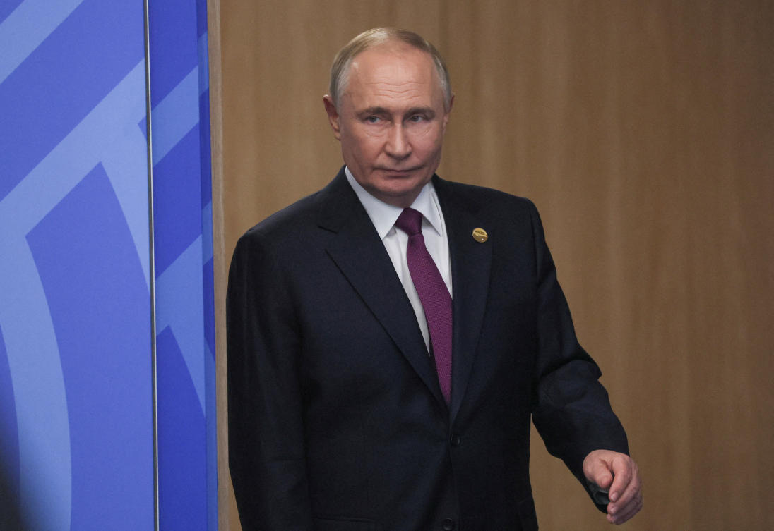 FILE PHOTO: Russia's President Vladimir Putin attends a meeting with Mauritania's President Mohamed Ould Ghazouani on the sidelines of the BRICS summit in Kazan, Russia October 24, 2024. Maxim Shipenkov/Pool via REUTERS/File Photo