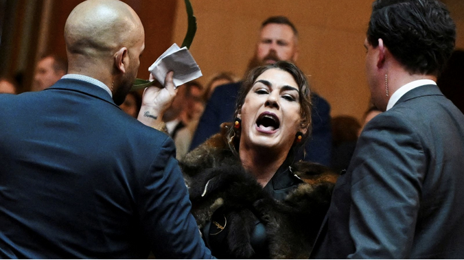 Sen. Lidia Thorpe shouted at King Charles III after he addressed politicians at parliament during his visit to Australia. (File/Reuters)