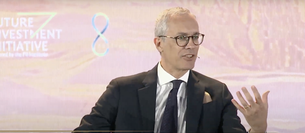 Marco Arcelli, CEO of ACWA Power, speaks during a panel discussion at the Future Investment Initiative New Africa Summit in Riyadh. Screenshot