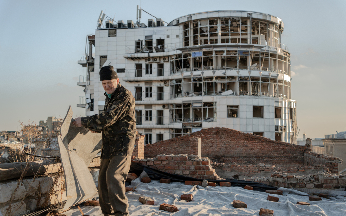 The attack followed a Russian guided bomb attack on Kharkiv late on Monday that shattered much of the Derzhprom building. (File/AFP)