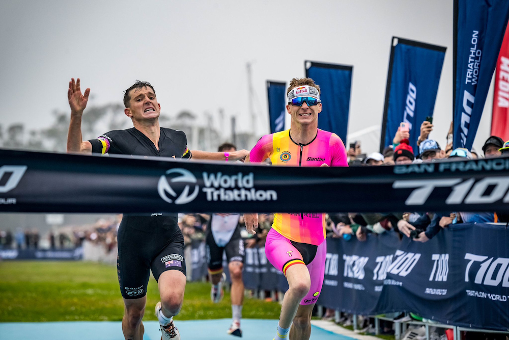 Three-time Olympian Marten Van Riel, right, is set to take part in the Dubai T100 Triathlon World Championship Final in November. (Supplied)