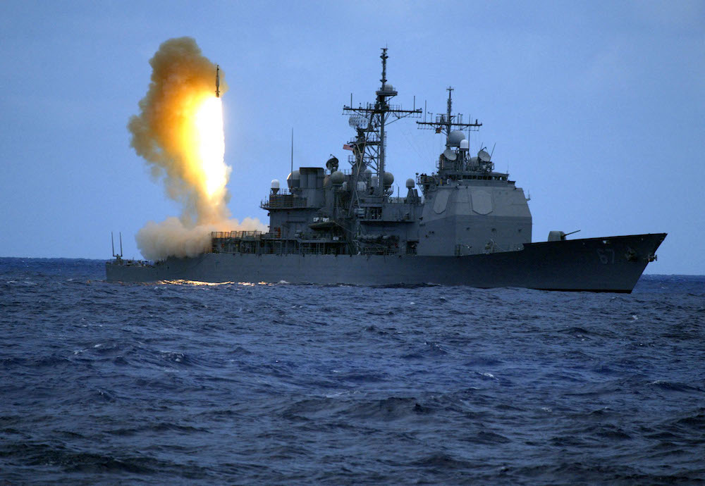 Above, a Standard Missile Three is being launched from the guided missile cruiser USS Shiloh during a ballistic missile flight test on June 22, 2006 at sea in the Pacific Ocean. (US Navy/AFP)