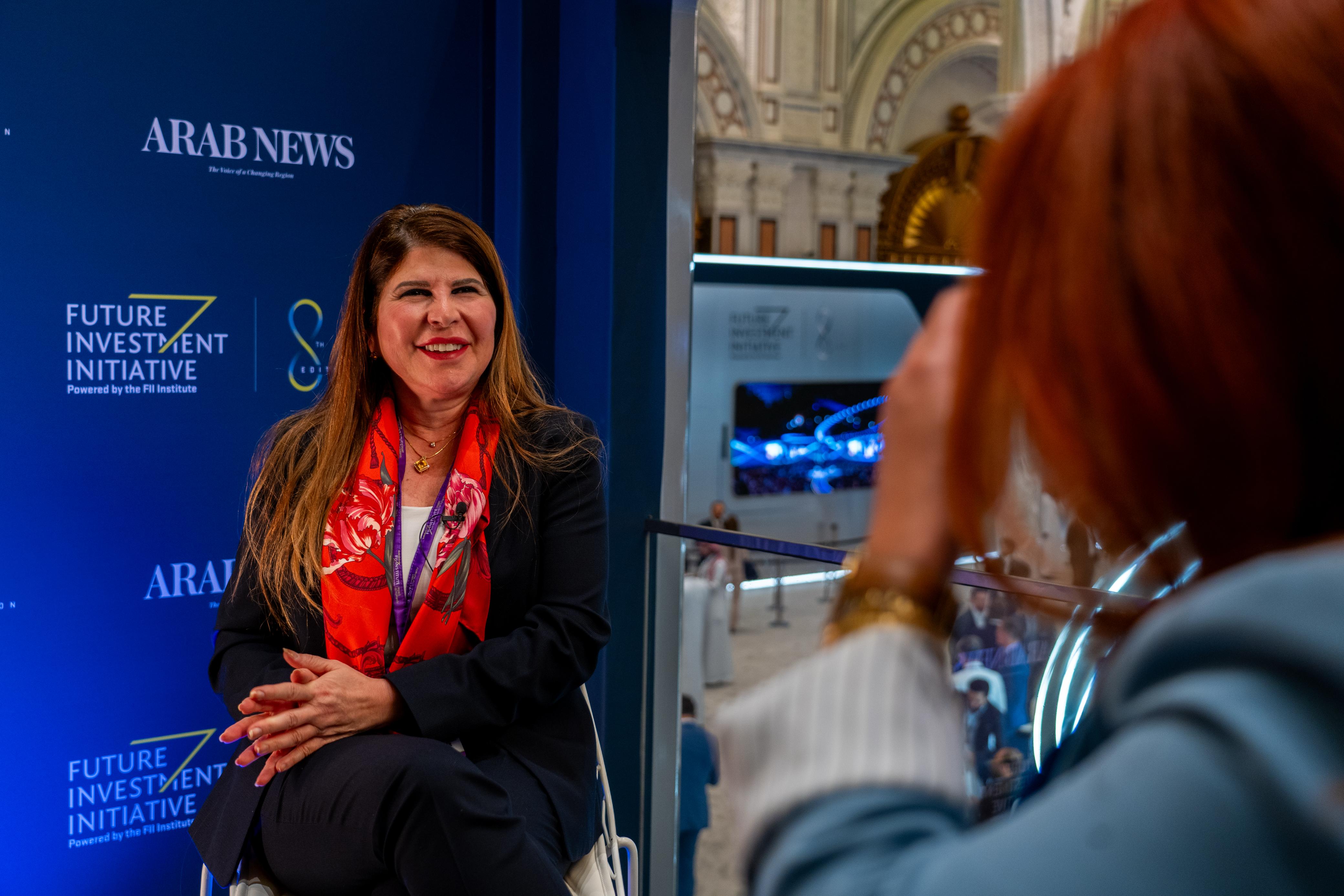 Rola Abu Manneh, CEO for the Standard Chartered Bank Middle East, UAE, and Pakistan during an interview with Arab News. AN photo by Abdulrahman bin Shalhoub