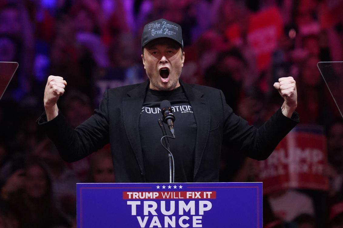 Elon Musk, who founded SpaceX and Tesla and owns X, has gone all in on Donald Trump this election, saying he thinks civilization is at stake if he loses. (AP)