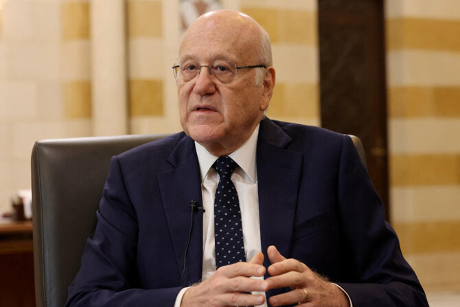 “Call today with Hochstein suggested to me that perhaps we could reach a ceasefire in the coming days, before the fifth” of November, Najib Mikati said Wednesday. (File/AFP)