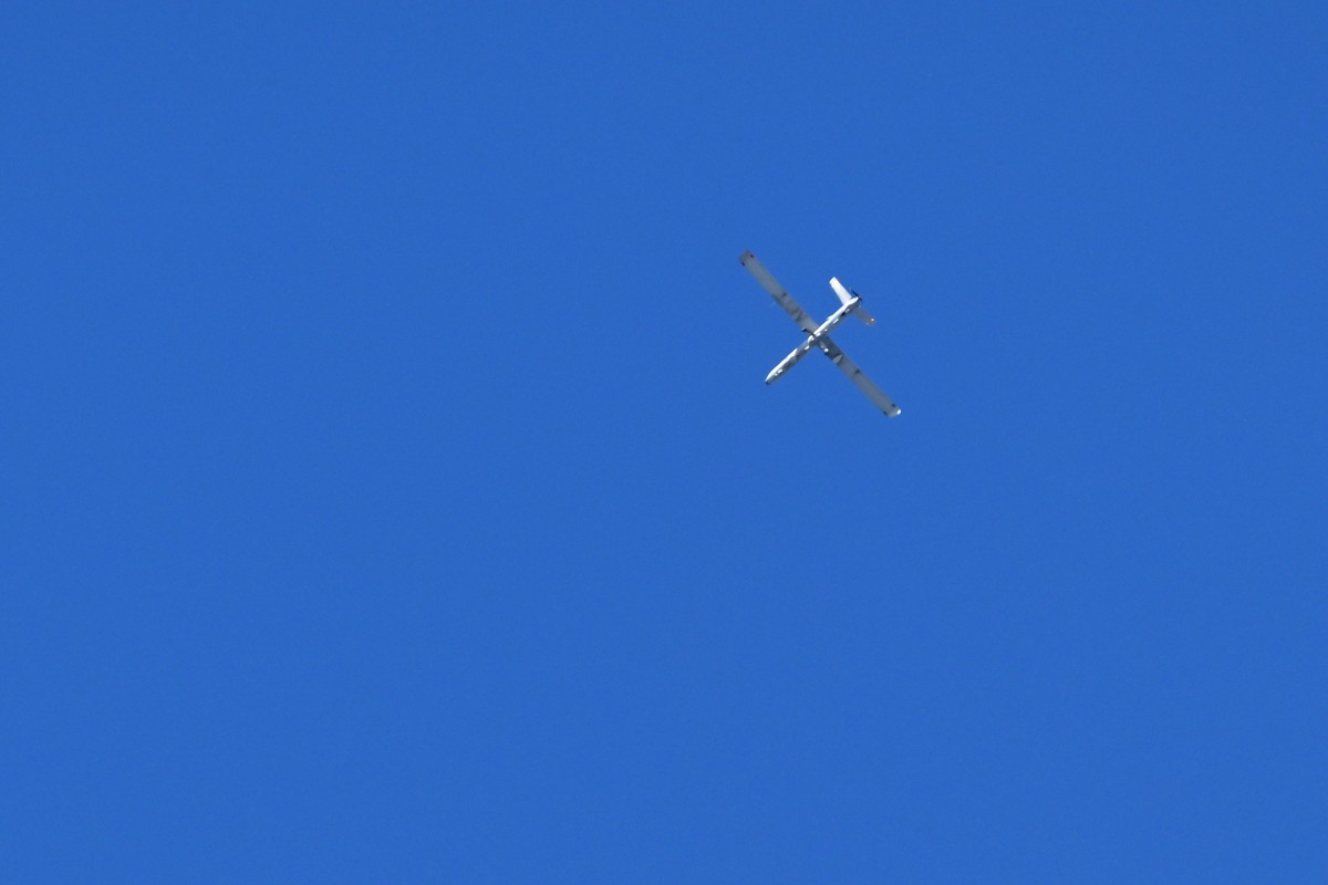 File photo An Israeli drone hovers over the Lebanese capital Beirut (AFP)