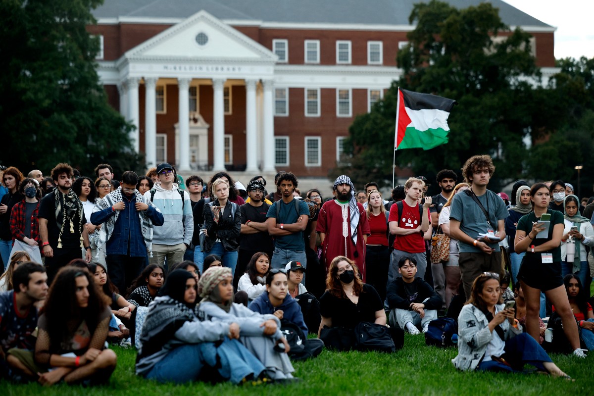 Large numbers of students across America have held ongoing protests at their places of learning over the past year to call for an end to Israel’s war in Gaza. (AFP/File Photo)