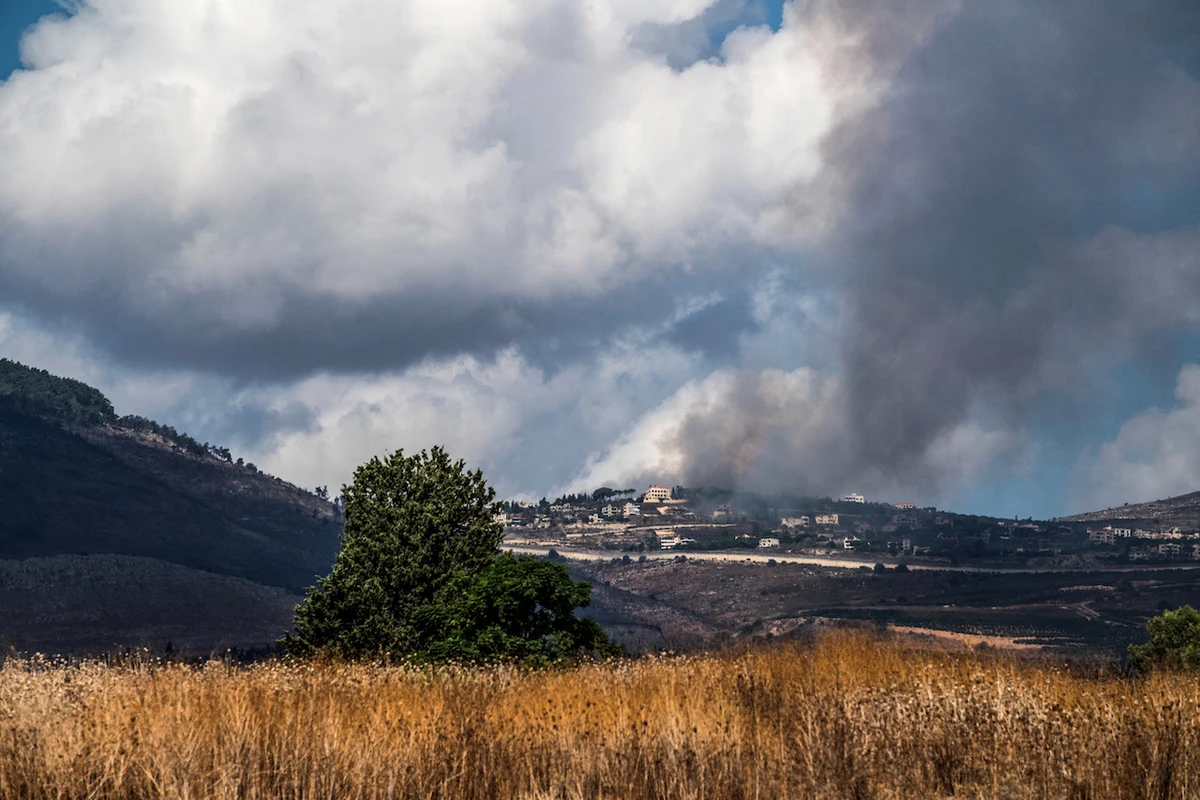Smoke rises following Israeli strikes in Lebanon, amid cross-border hostilities between Hezbollah and Israel, as seen from northern Israel, October 1, 2024. (Reuters)