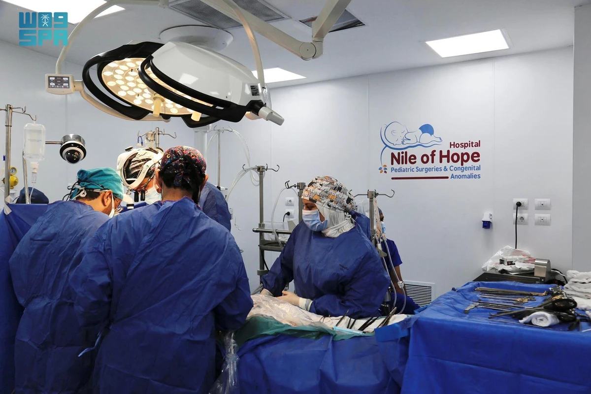 A team of volunteers including 14 specialist doctors performed 28 pediatric heart surgeries in Alexandria, Egypt. (SPA)