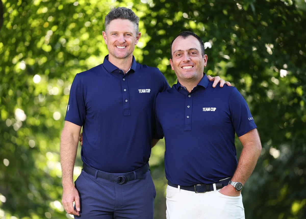 The 2025 team Cup captains Justin Rose (left) and Francesco Molinari. (Supplied)
