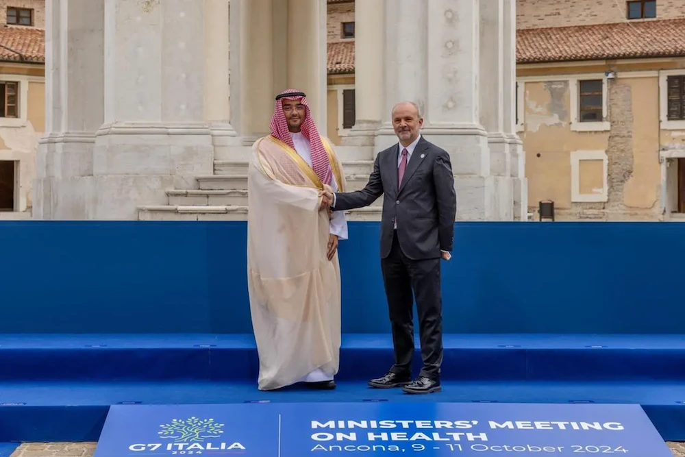 Saudi Arabia took part in a meeting of health ministers in Ancona, Italy, focusing on global health priorities this week at the invitation of the Group of Seven (G7) countries. (SPA)