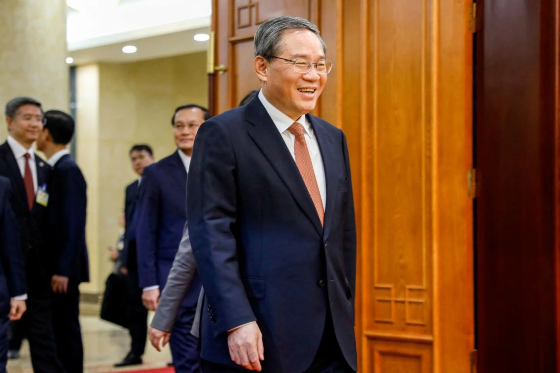 China's Premier Li Qiang arrives for a meeting with Vietnam's President To Lam (not pictured) at the Party Central Committee in Hanoi. (AFP)