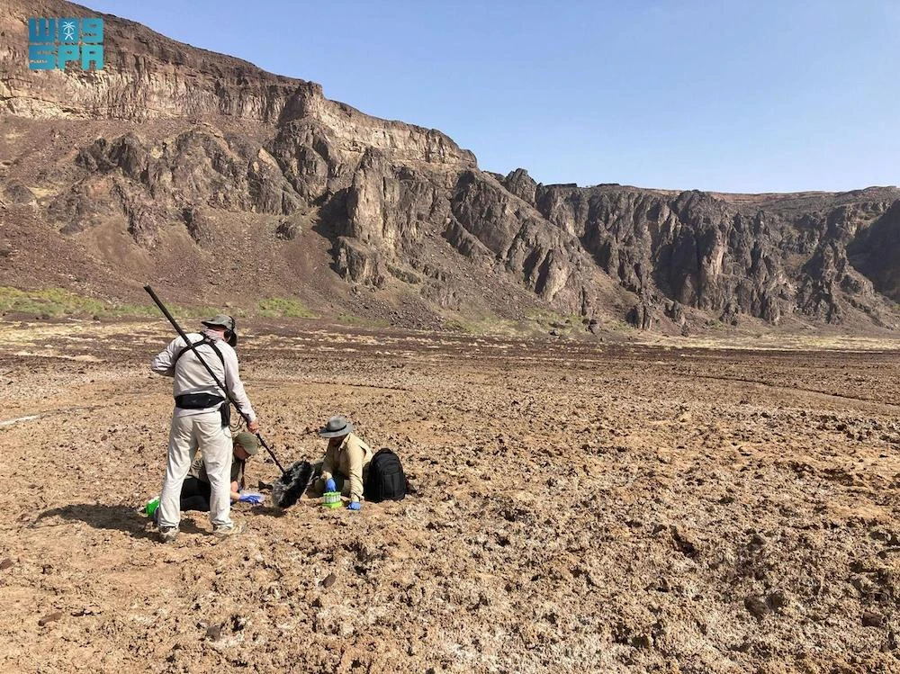 Scientists discovered extremophiles in the crater that suggest the existence of biosignatures on the celestial body, the Saudi Press Agency reported. (SPA)
