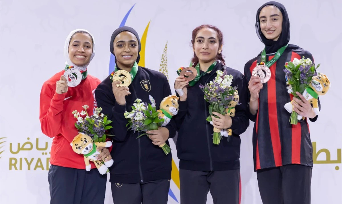 The 2024 Saudi Games CEO Princess Dilayl Bint Nahar crowned on Tuesday the winners of the women’s taekwondo competitions in the 57 kg and 49 kg categories, which were held at Boulevard 2. (Supplied/Saudi Games)