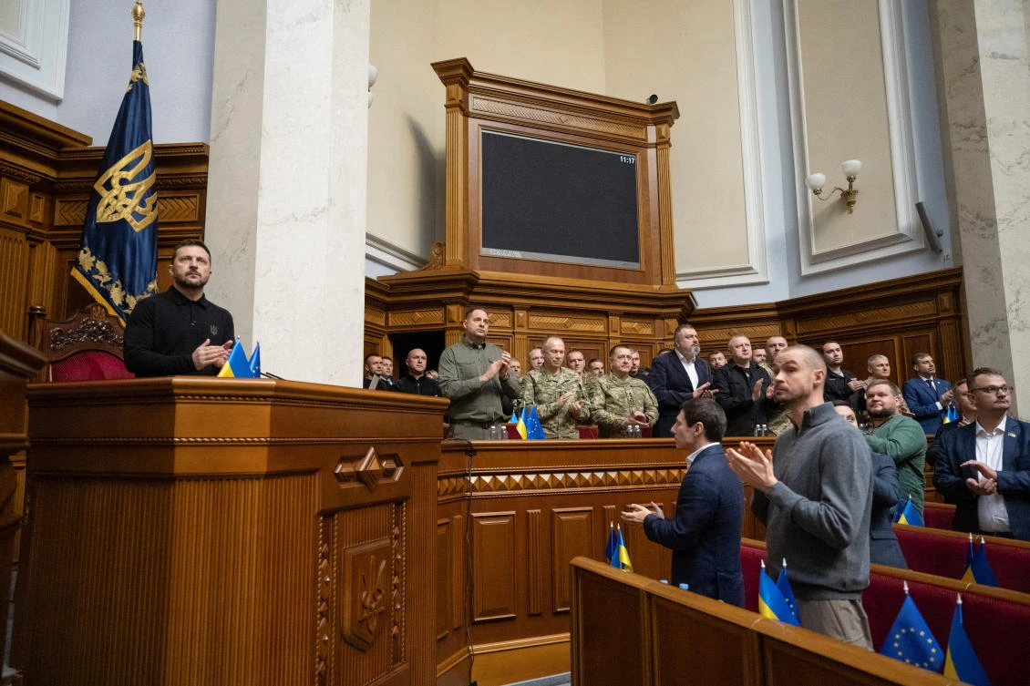 President Volodymyr Zelensky told the Ukrainian parliament that the five-point ‘victory plan,’ if implemented, could be possible to end the conflict with Russia no later than next year. (Reuters)