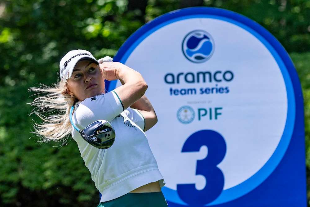 World No. 14 Charley Hull is set to go against childhood friend Georgia Hall in the Saudi Arabian capital. (Supplied)