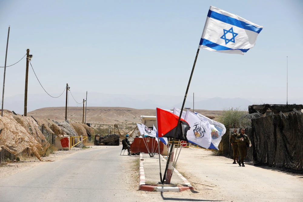 Above, a crossing checkpoint on the Israeli-Jordanian border near Moshav Tsofar in the Arava valley, south of the Dead Sea basin on April 30, 2020. (AFP file photo)