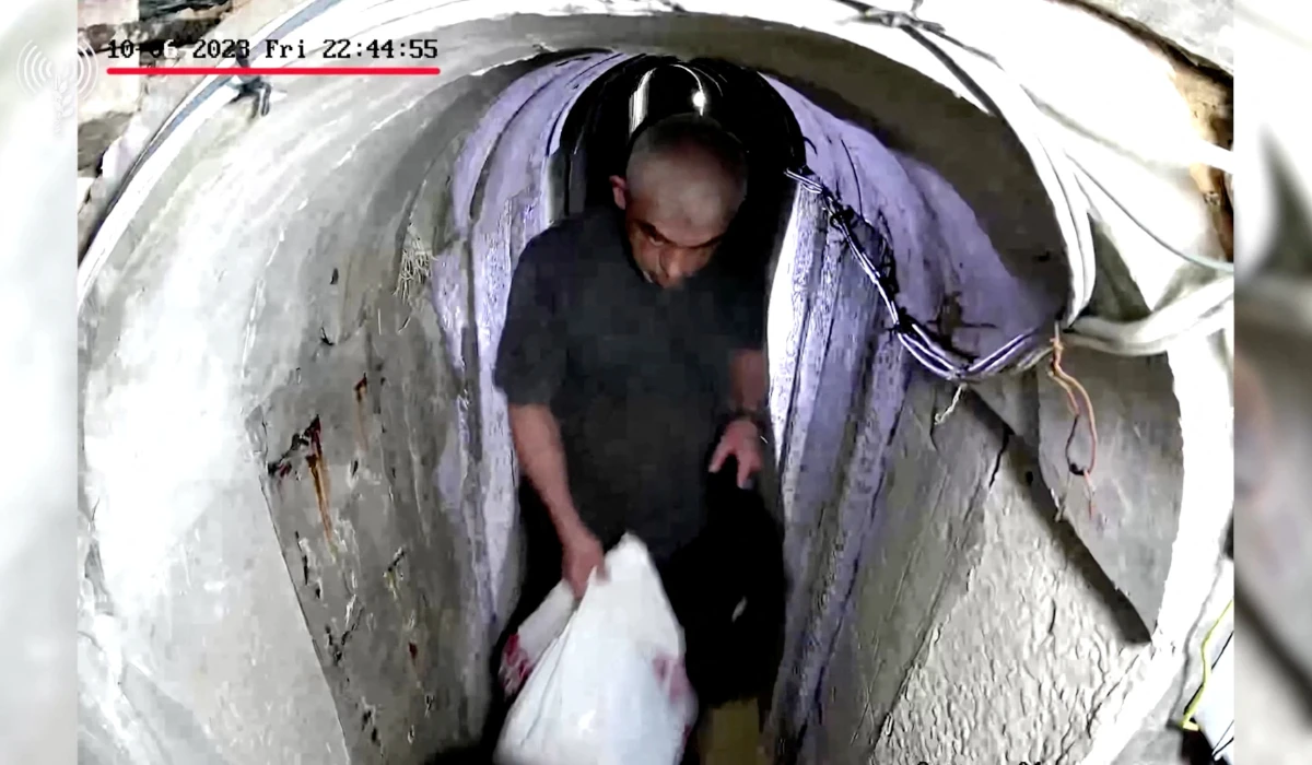 A screengrab from a handout video shows what the Israeli Army says is recently killed Hamas leader Yahya Sinwar walking through a tunnel before the October 7 attacks, in this screengrab obtained by Reuters, released on October 19, 2024. (REUTERS)