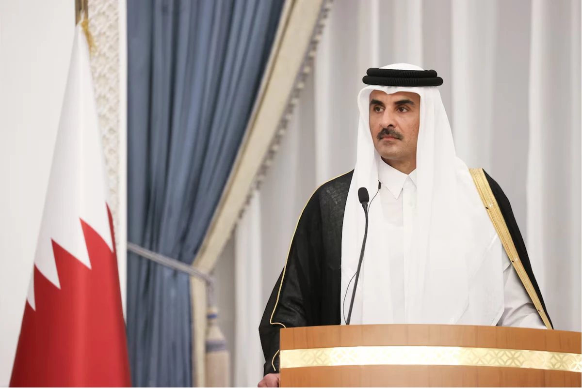 Qatar’s Emir Sheikh Tamim bin Hamad Al Thani will meet German Chancellor Olaf Scholz at Meseberg Castle in Berlin. (File/Reuters)