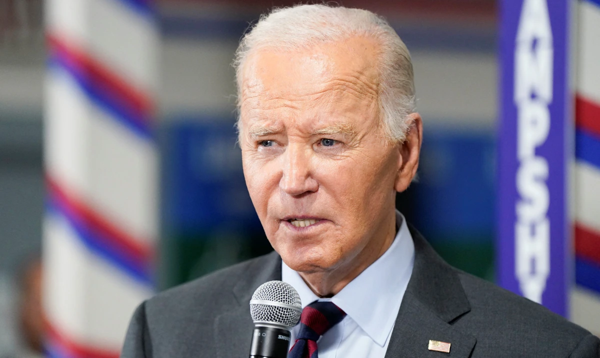 US President Joe Biden delivers remarks, at the New Hampshire Democratic Party Headquarters, in Concord, New Hampshire, US, October 22, 2024. (Reuters)