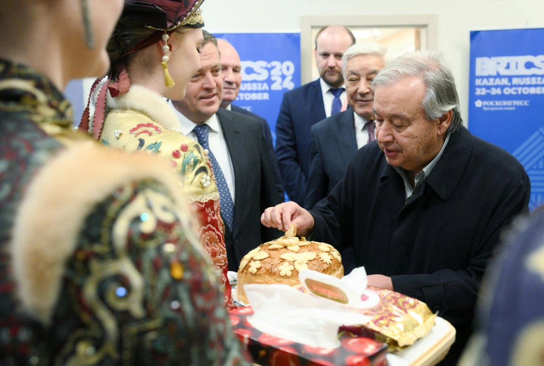UN chief in Russia for Putin’s BRICS summit