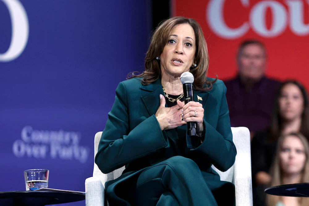 Democratic presidential candidate Kamala Harris said Tuesday that America is ‘absolutely’ ready to elect its first woman president. (AFP)