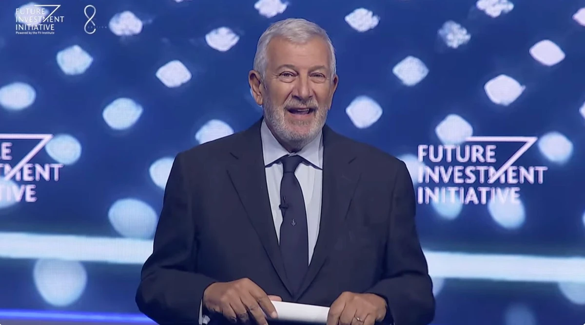 FII CEO Richard Attias speaking at the forum in Riyadh. Screenshot