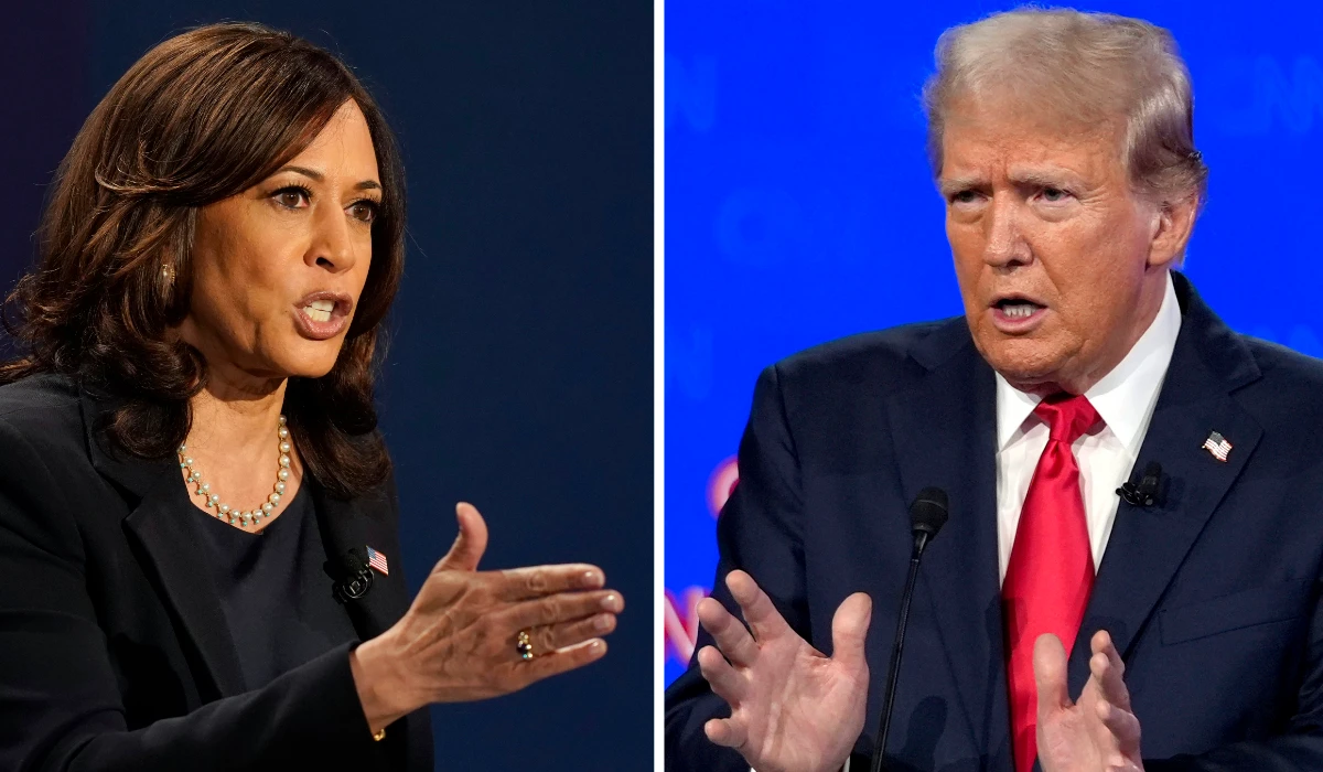 Kamala Harris (L) and Donald Trump. (AP)