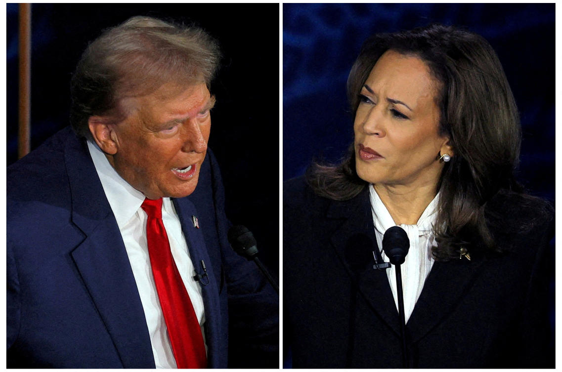 The Republican presidential nominee, former US President Donald Trump, and the Democratic presidential nominee, US Vice President Kamala Harris take part in a presidential debate hosted by ABC in Philadelphia. (Reuters/File Photo)