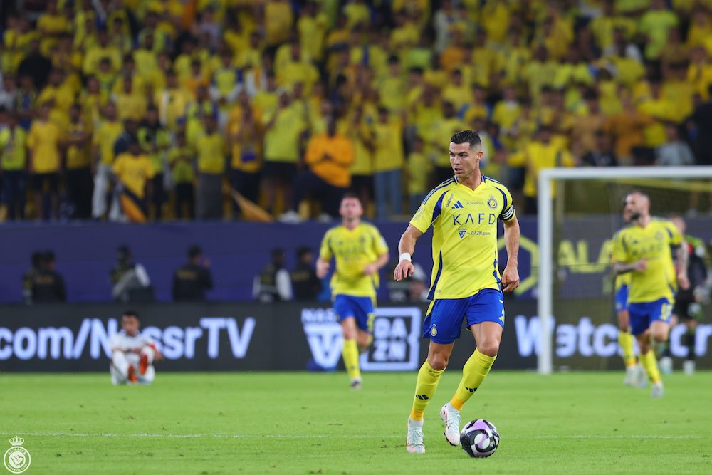 Ronaldo’s came close to scoring, forcing a fine save from Bounou with a powerful shot from just outside the area as Al-Nassr shared the spoils with Al-Hilal in the Riyadh derby. (X/@AlNassrFC)