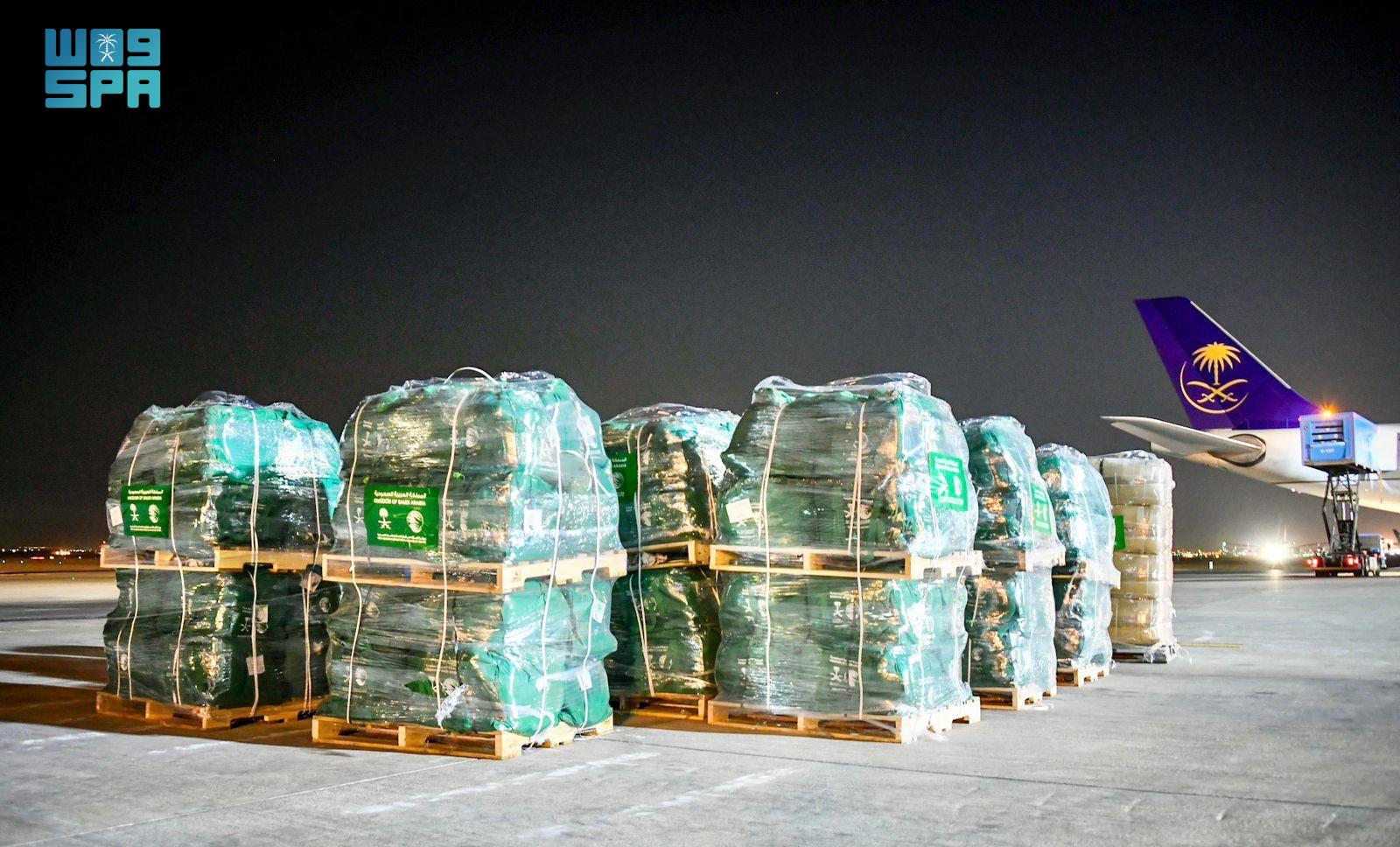 18th Saudi relief plane departs for Lebanon with essential aid supplies. (SPA)