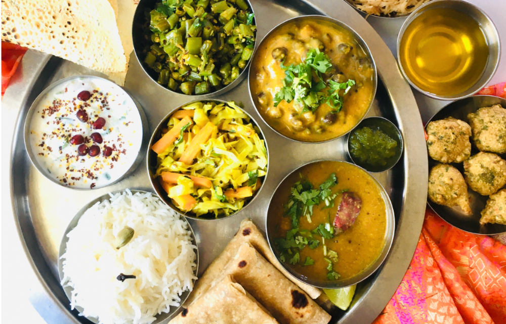 This photo illustration shows a serving of Gujarati Thali. (Social media/Mayuri's Jikoni)