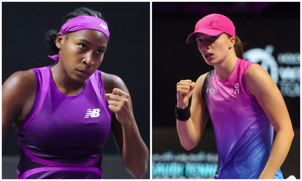 Iga Swiatek and Coco Gauff enjoyed winning starts to their WTA Finals campaigns in Riyadh on Sunday. (AFP)