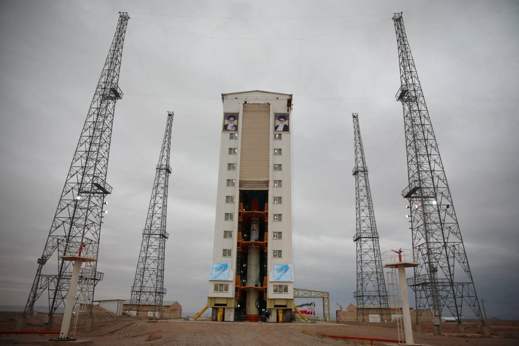 File photo A handout picture provided by the Iranian Defence Ministry on January 28, 2024 shows Iran's two-stage Simorgh (Phoenix) satellite carrier on a launch platform at an undisclosed location.(AFP)
