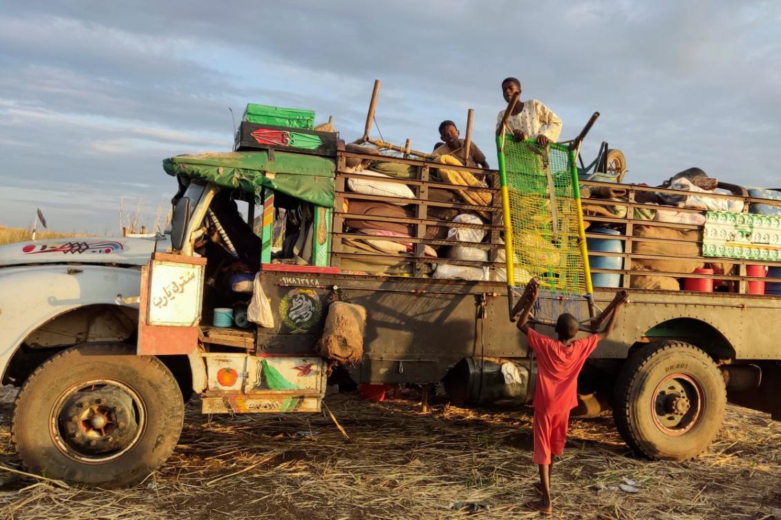 Sudanese people fleeing the al-Jazira state arrive at an area near the eastern city of Gedaref on November 2, 2024. (File/AFP)