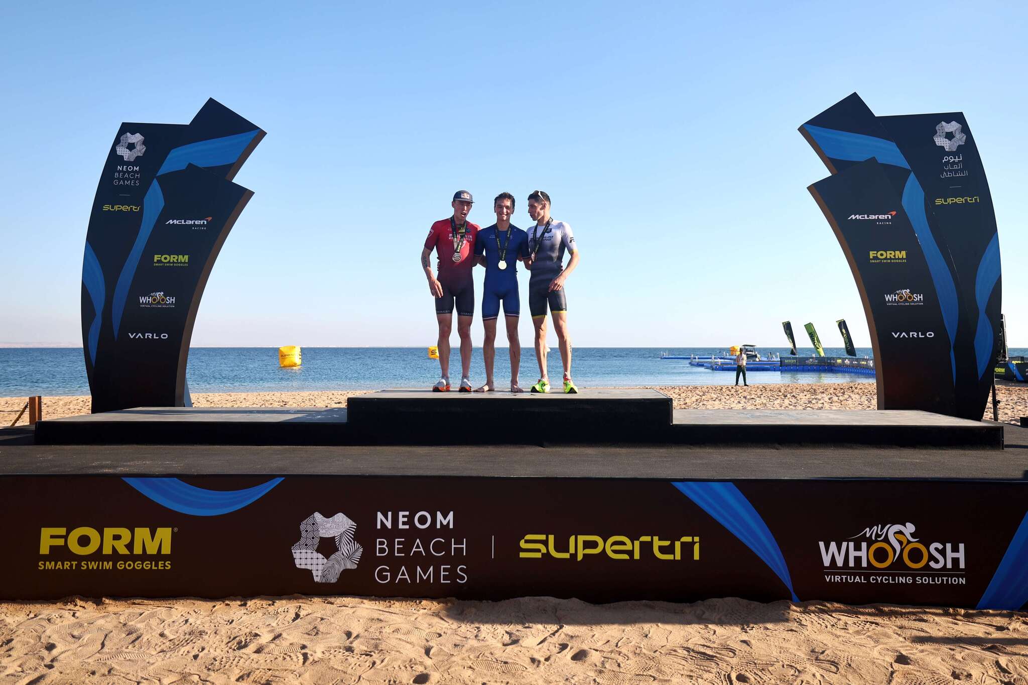 The NEOM Beach Games launched its third edition on Sunday with the much-anticipated Supertri NEOM event, which drew 1,000 international triathletes, coaches, and team officials. (Supplied/NEOM Games/Supertri)