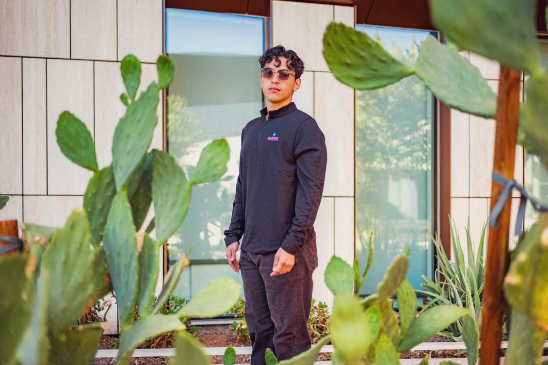 Angel Palazuelos, 22, who graduated with a degree in biomedical engineering at Arizona State University, poses for a portrait in Phoenix, in Arizona. (AFP)
