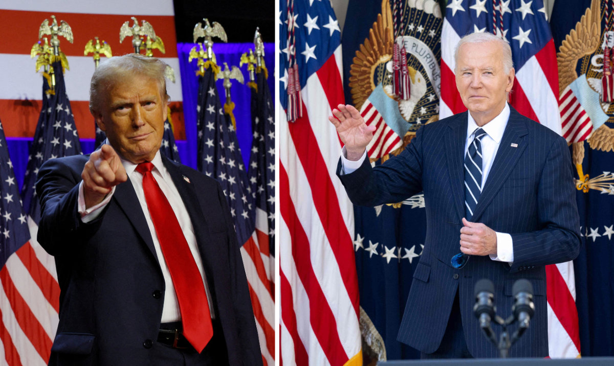 President Joe Biden (R) and President-elect Donald Trump. (AFP/Reuters)