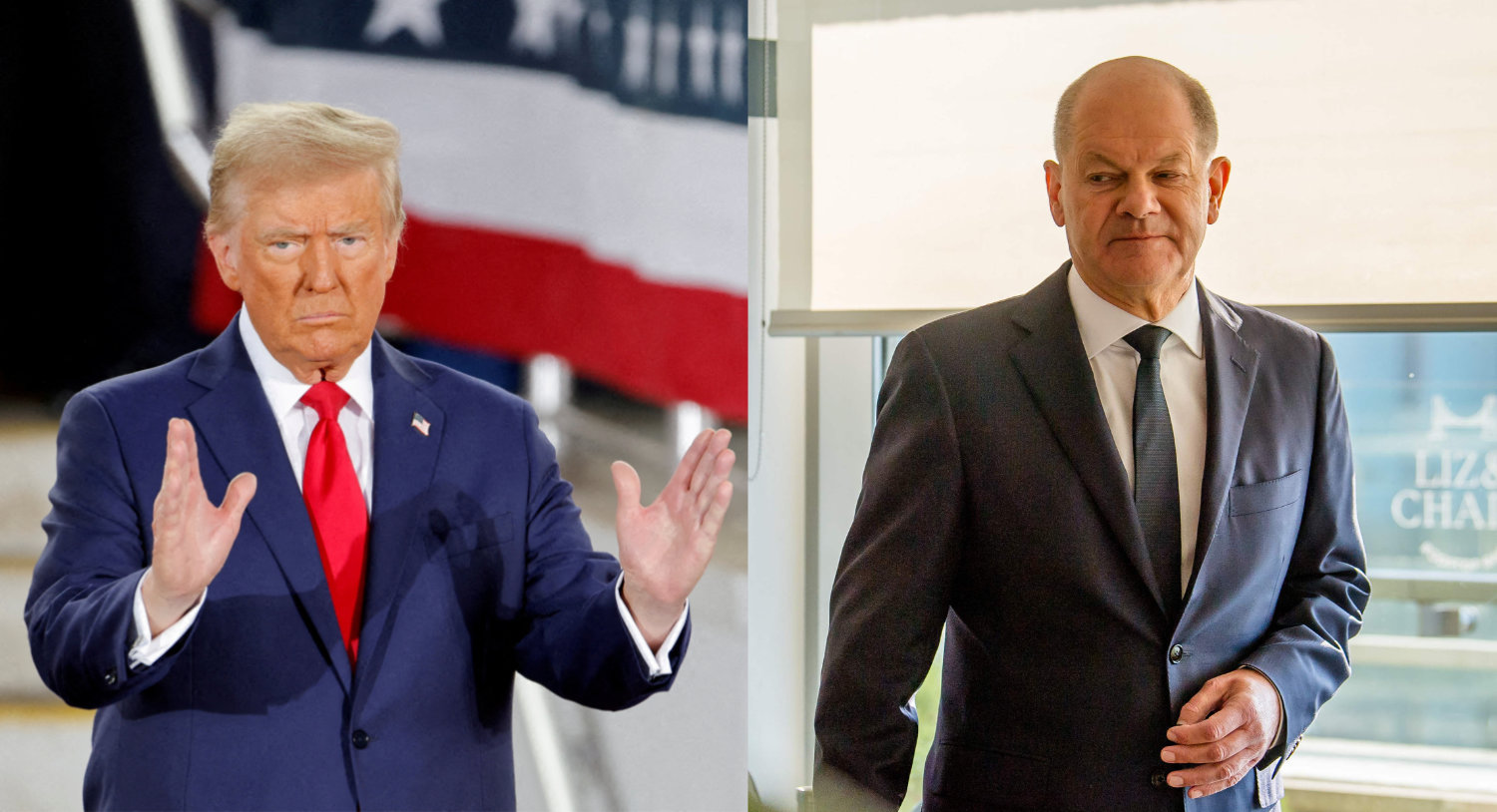 US President-elect Donald Trump (left) and German Chancellor Olaf Scholz. (Reuters/AFP photos)