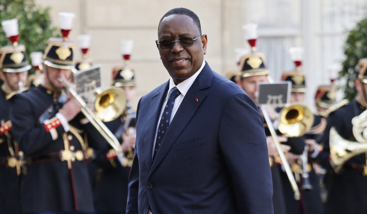 Former Senegalese President Macky Sall arrives to attend an official state dinner as part of US President's state visit to France, at the Presidential Elysee Palace in Paris on June 8, 2024. (AFP)
