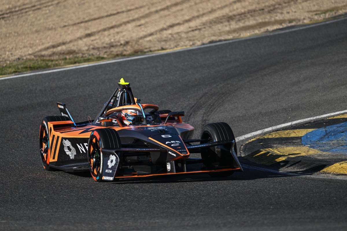 NEOM McLaren took fifth and 18th positions at the Formula E testing session in Madrid. (Supplied)