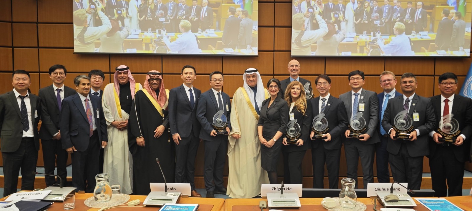 The Saudi environment minister called on scientists and researchers to work together to find practical solutions to global water challenges as he attended this year’s Prince Sultan bin Abdulaziz International Prize for Water at the UN offices in Vienna on Wednesday. (X/@Amb_LiSong)