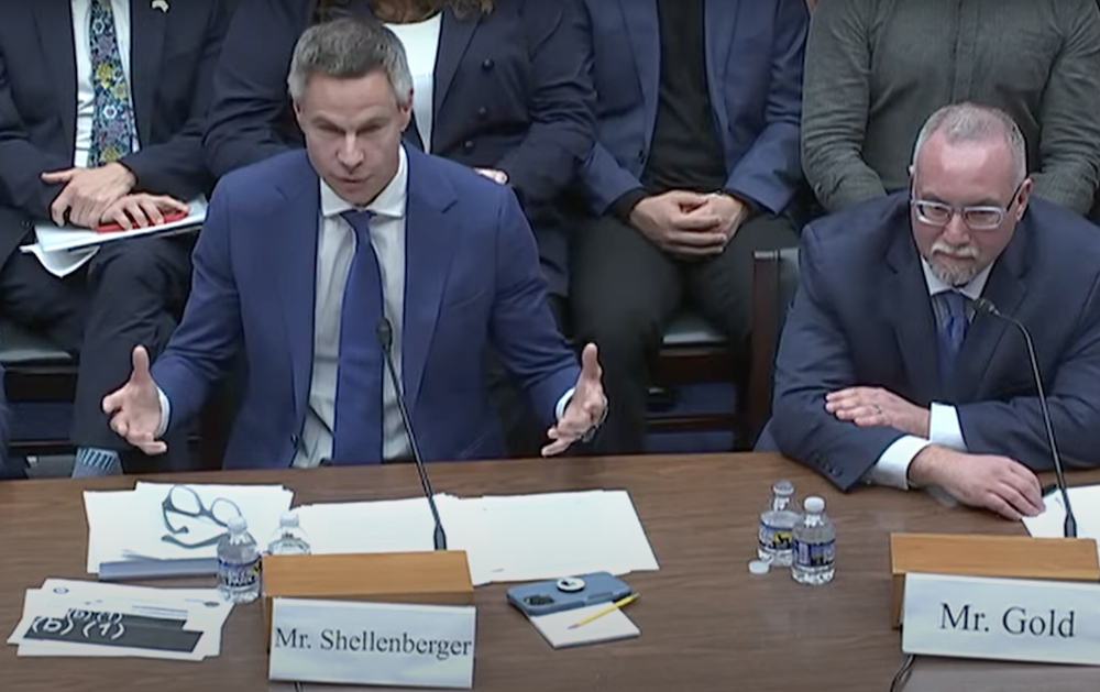 Above, a video frame grab of Michael Shellenberger, founder of the Public news service, during the US congressional hearing. (YouTube: @oversightandaccountability)