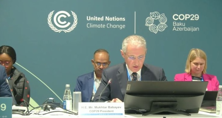 COP29 President Mukhtar Babayev emphasized that climate finance plays a central role in the broader negotiations.