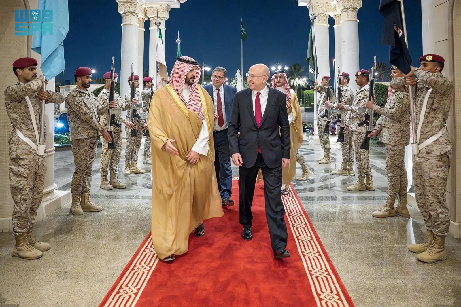 During their meeting in Riyadh, Prince Khalid bin Salman and John Healey discussed the “Saudi-British strategic partnership. (SPA)