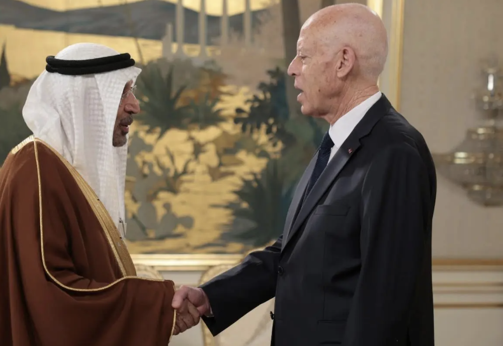 Tunisian President Kais Saied received Saudi Minister of Investment Khalid Al-Falih and his delegation on Saturday at the Carthage Presidential Palace in Tunis. (SPA)