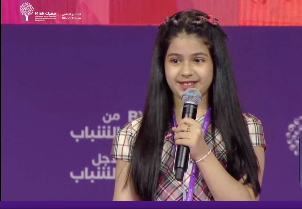 Kadi Al-Khathaam, the Saudi winner of the 2024 Arab Reading Challenge, passionately advocated for the strong impact of reading. (AN Screenshot)
